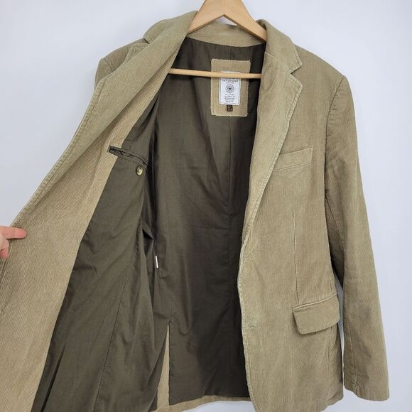 Zara casual corduroy tan blazer jacket mens large friday night steel tip dart - Picture 6 of 12